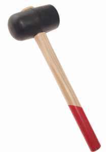 Rubber mallet, one curved & one flat surface